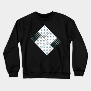 Shapes on the grid. A trendy geometric pattern of diamonds and dots in grey, green, black and white. A beautiful contemporary design, perfect for home decor, t-shirts and more. Crewneck Sweatshirt